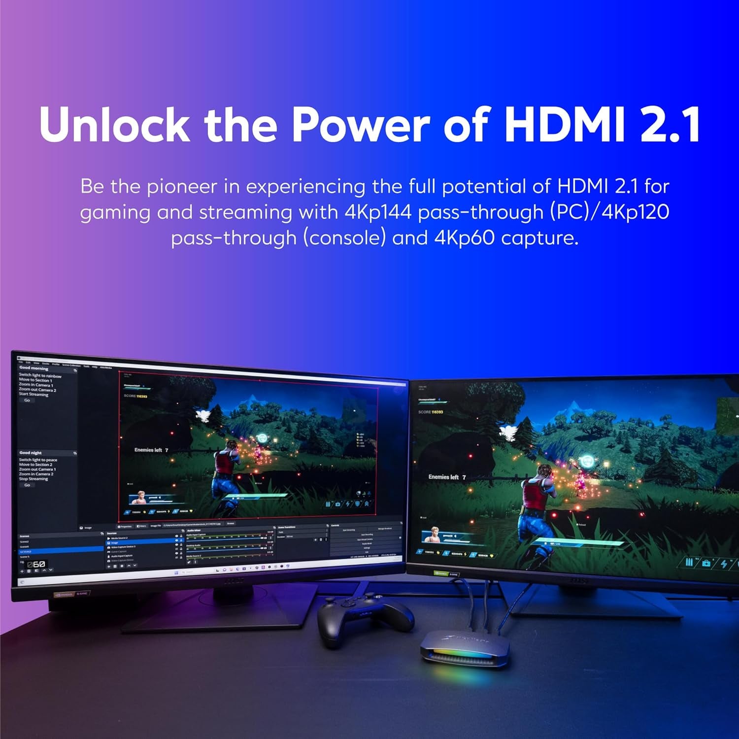 4K60 Capture Card with HDMI 2.1, Low Latency, 4K144/4K120 Passthrough, Game Capture Device for PS5, PS5 Pro, Xbox, Switch, Streaming on Twitch, OBS on Mac & PC, GC553G2 Live Gamer Ultra 2.1