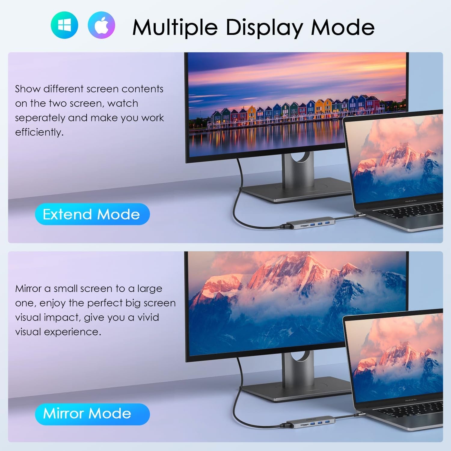 10-In-1 USB C Hub with 4K HDMI Adapter, SD/TF Card Reader, 100W PD Charging, 2 USB 3.0 Ports, and 2 USB 2.0 Ports for Macbook Pro/Air, Dell XPS, Lenovo Thinkpad, Etc.