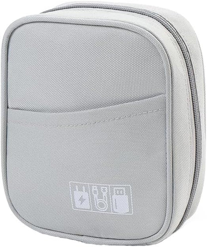 Storage Pouch for Small Electronics and Accessories,Tech Bag,Electronic Organizer Case Compatible with Macbook Laptop Charger,Mouse,Cables,Hub,Power Bank,Earphone,Toiletries Cosmetics (Grey)