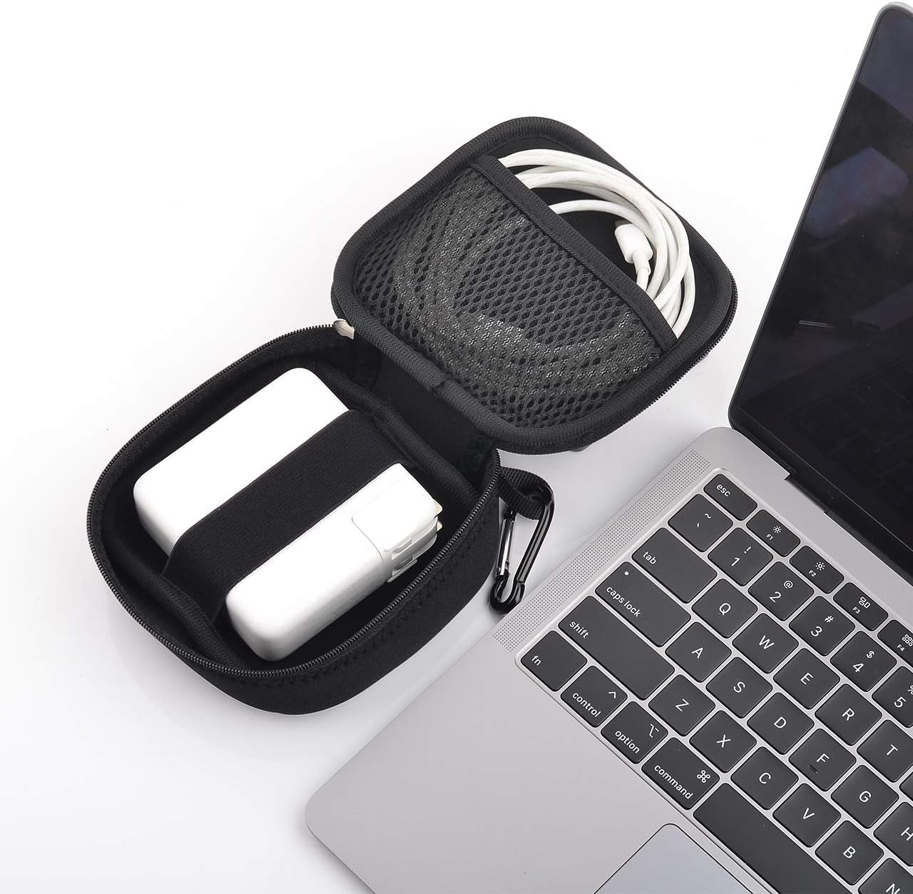 Small Travel Carrying Storage Organizer Bag Case Pouch Compatible with Magsafe Power Adapter, Laptop Accessories Cables, Cords, USB Drives, Earphones