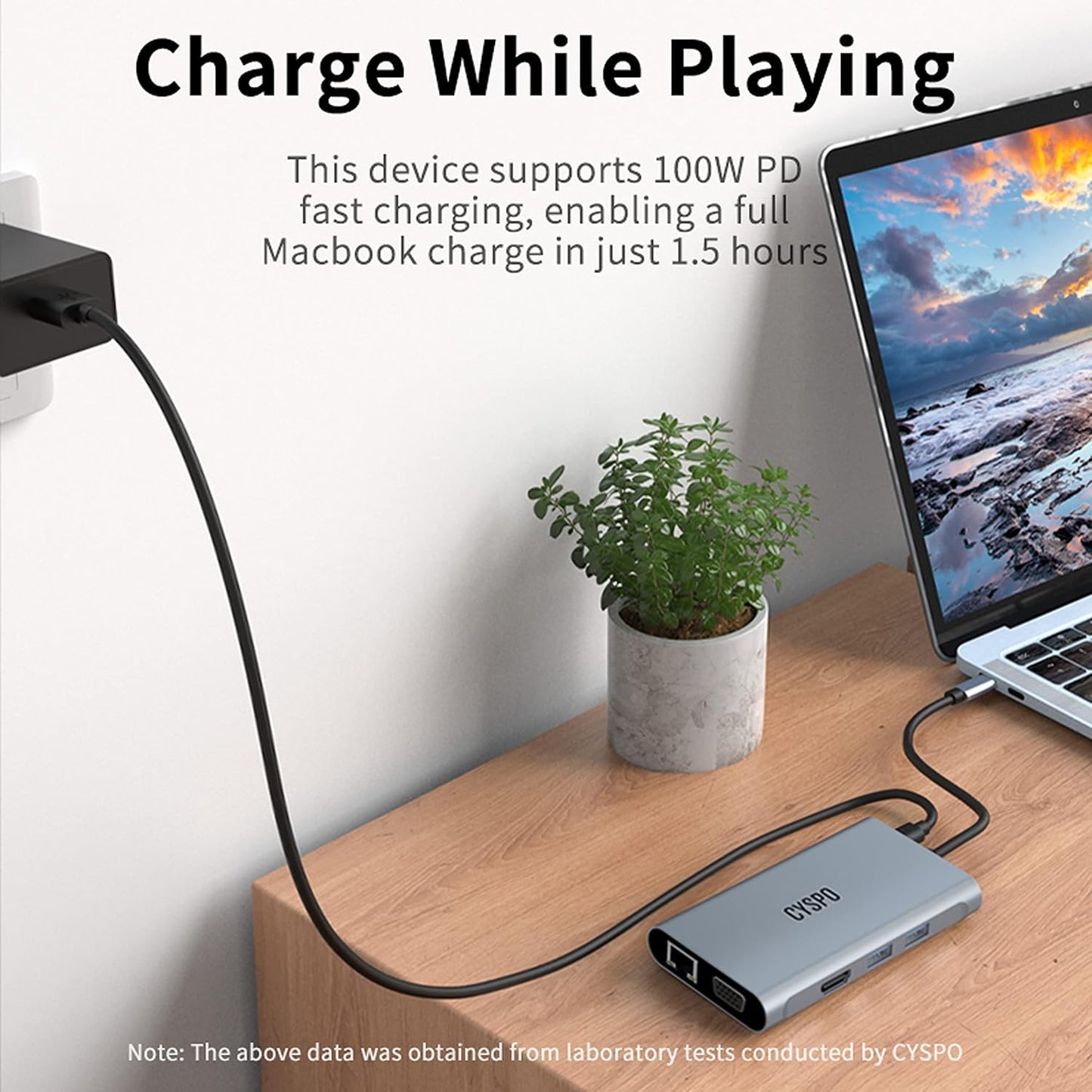 USB C Hub Docking Station, 6-In-1 Dual Monitor Adapter with 4K HDMI, 1080P VGA, 2 USB 3.0 Ports, 100W PD Charging Input, Gigabit Ethernet – Compatible with Macbook, Dell, HP, Lenovo, and More