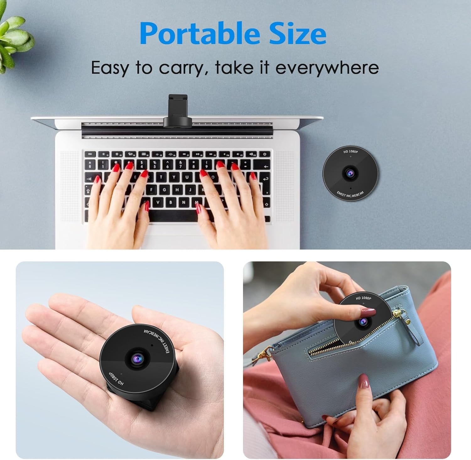 1080P Webcam - USB Webcam with Microphone & Physical Privacy Cover, Noise-Canceling Mic, Auto Light Correction, Fixed Focus, C950 Ultra Web Cam W/ 70°View for Meeting/Online Classes/Zoom/Youtube