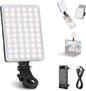 Basic Selfie Light with Front & Back Phone Clip, 60 LED 2000Mah Rechargeable CRI 95+, 3 Light Modes, Portable Clip on Light for Phone/Tablet/Laptop, Zoom Call Tiktok Video Fill Light - NL-60AI