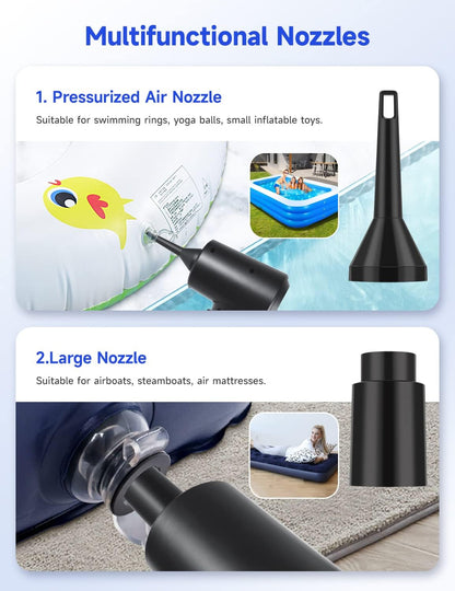 Compressed Air Duster, 3-Gear to 51000RPM Electric Air Duster Portable Air Blower with LED Light, 6000Mahrechargeable Cordless Air Duster for Computer Keyboard Fast Charge(Black)