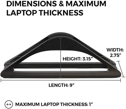 Vertical Laptop Stand for Desks in Matte Black, Upright Adjustable Holder to Dock Apple Macbook, Macbook Pro, and Other Laptops to Organize Work & Home Office, Automatic Grip