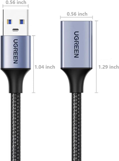 2 Pack USB Extension Cable (3 FT+ 3 FT), Nylon Braided Extender Compatible with Webcam, Camera, Phone, Hub, Mouse, Keyboard, Printer, Hard Drive, Headset