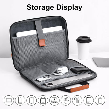 Laptop Case, Laptop Sleeve Bag 14 Inch, Water Resistant Computer Cases for Laptops, Multiple Lap Desk for Men Women, Compatible with Mackbook Air, Lenovo, HP, Dell, Asus Notebook (Dark Grey)