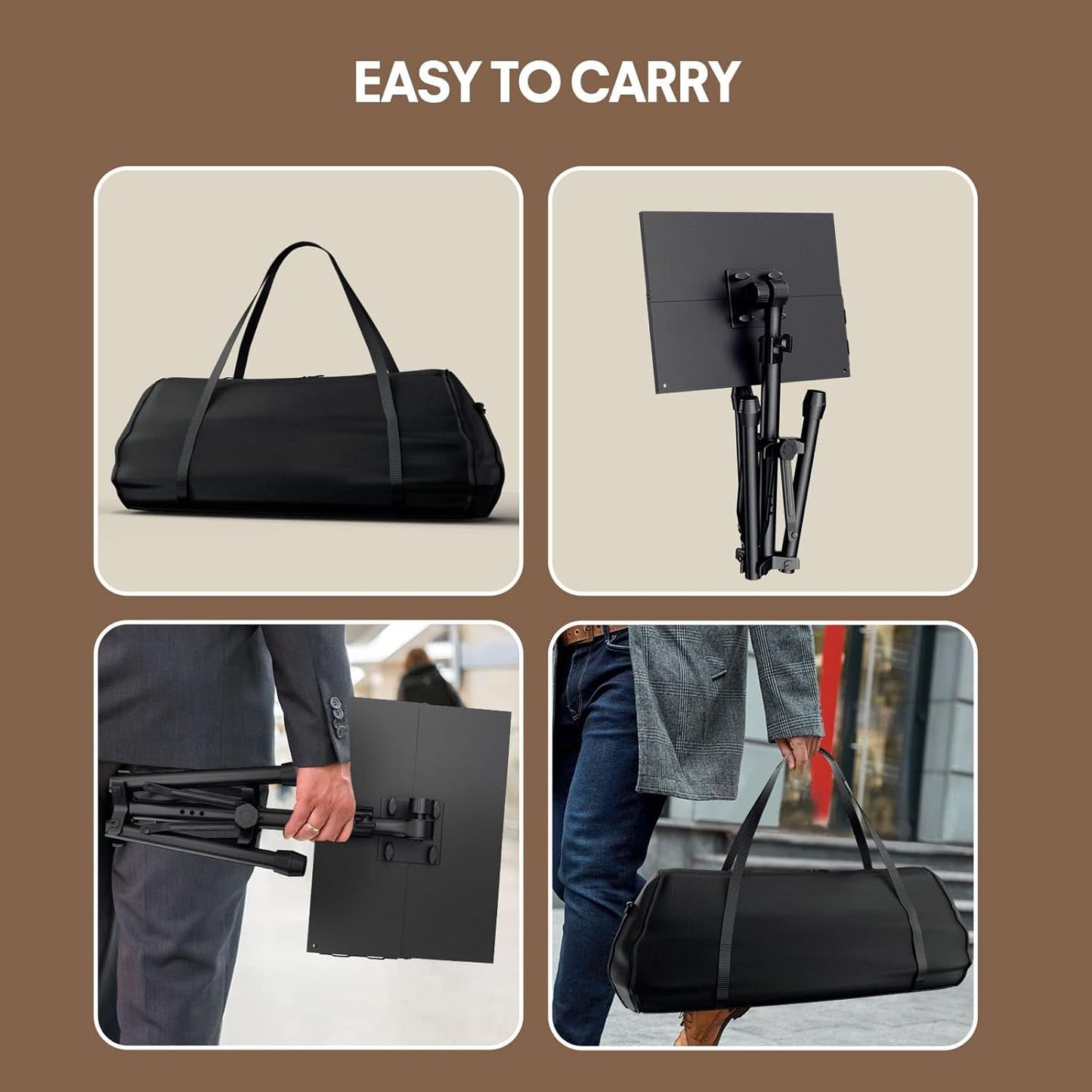 Projector Stand Adjustable Height 20" to 61", Foldable Projector Tripod Stand with Mouse Tray & Phone Holder, Portable Laptop Floor Stand for Office Home Stage Studio DJ Racks Podium Stand