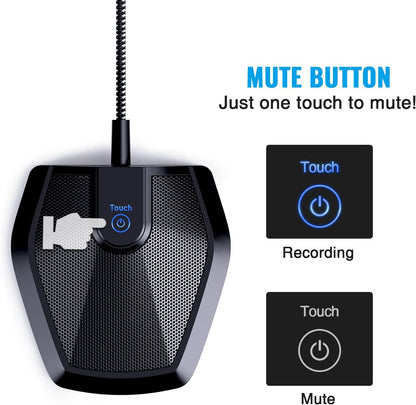 Conference USB Microphone, Omnidirectional Condenser PC Mic for Video Conference, Recording, Skype, Online Class, Court Reporter, Plug & Play Compatible with Mac OS X Windows PC Compute, G11