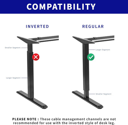 Steel Magnetic 14 Inch Cable Management Channel for under Desk Leg, No Drill Cord Organizer for Home Office, Black, DESK-AC01-1MB