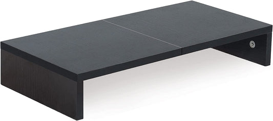 20 Inch Monitor Stand Riser, Wood Monitor Stand for Desk, Tv/Screen/Pc/Printer/Laptop Riser, Computer Stand with Keyboard Organizer, Black Desktop Stand, Monitor Riser (Black, 20 Inch)