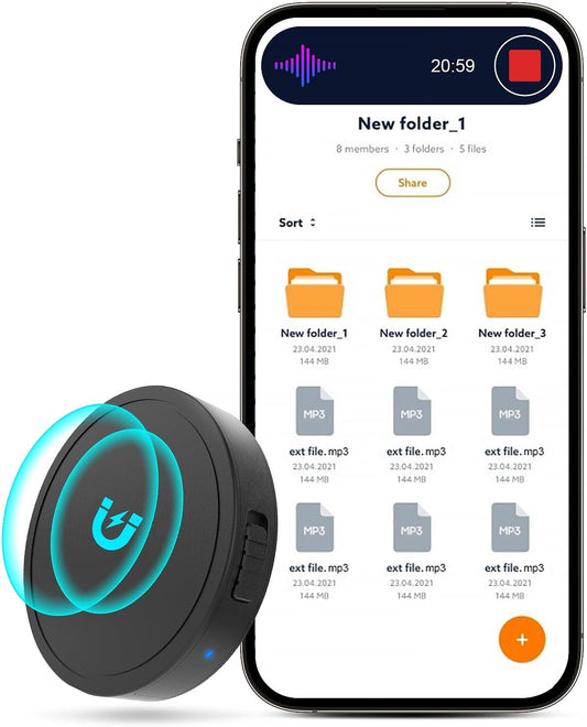128G (1600 Hour) Magnetic Voice Activated Recorder -  Recording Device MP3 Records with 70 Hours Battery Time, USB-C Audio Recorder for Work, Lectures, Meetings, Interviews