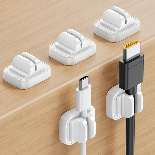 5Pack [Spring Fixed] Cord Holder Clips, Cord Organizer for Desk -  Adjustable Cord Holder Clips Cable Management, Phone Charger Cord Holder, Wall Car Desktop Nightstand Wire Cord Organizer