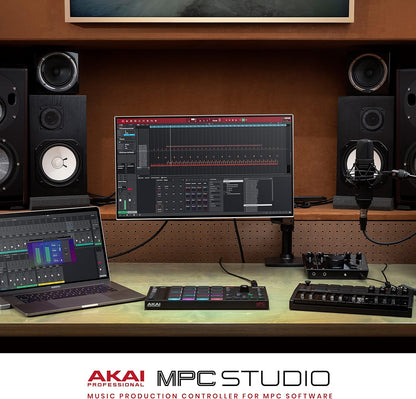 MPC Studio MIDI Controller Beat Maker with 16 Velocity Sensitive RGB Pads, Full MPC 2 Software, Assignable Touch Strip & LCD Display