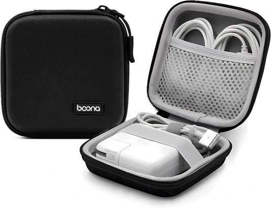 Charger Case for Macbook, Small Charger Organizer, Portable Pouch Travel Storage for Laptop Accessories, Waterproof for Magic Mouse, Power Bank,Charging Cords(Black-Oxford)