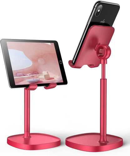 Cell Phone Stand Adjustable for Iphone Phone Holder for Desk, Office Desk Accessories PC Gaming Gifts for Her Kitchen Gadgets Clearance Essentials Fit Otterbox Case Switch Ipad Air Tablet 4-10In