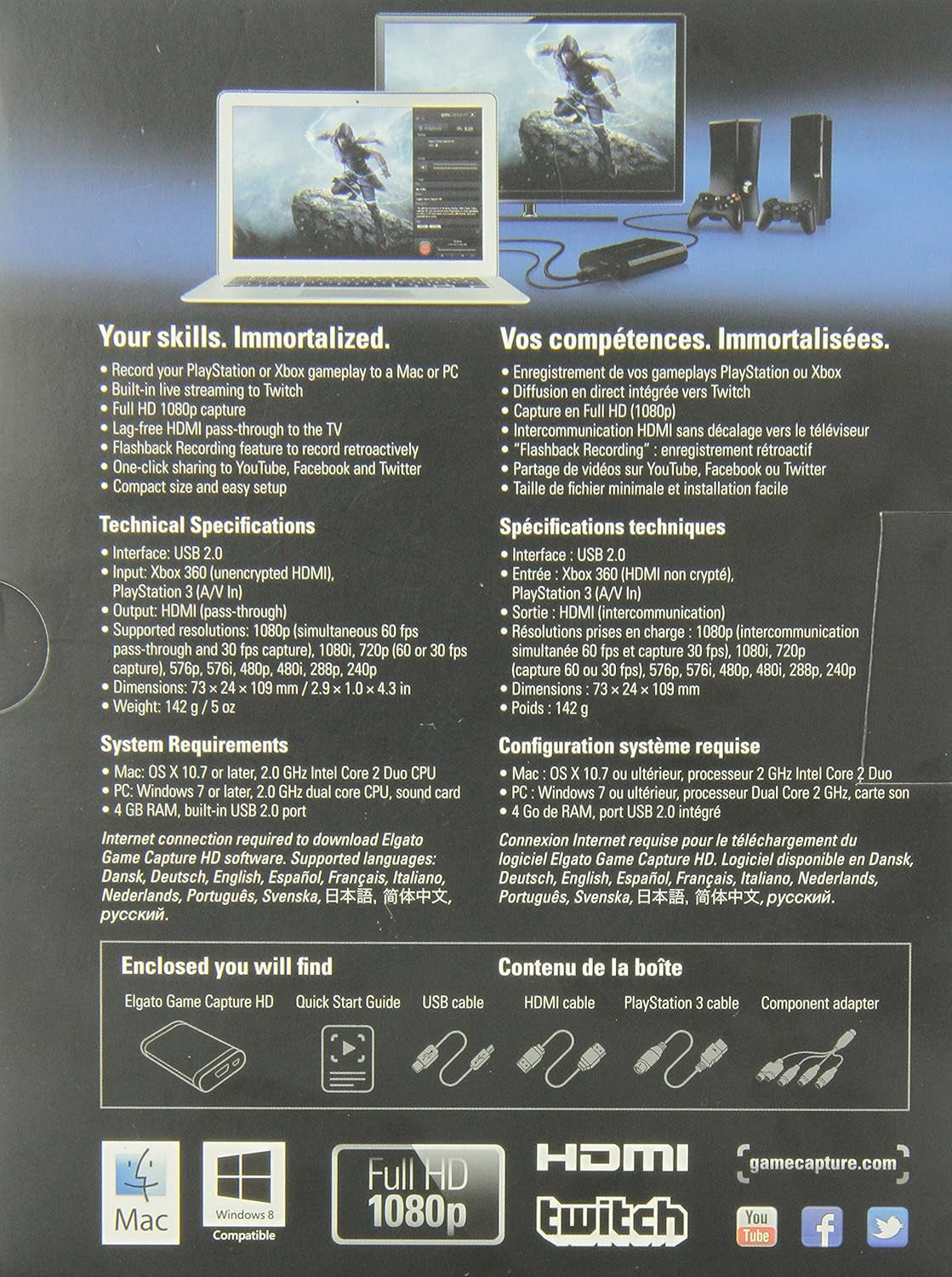 Game Capture HD - Xbox and Playstation High Definition Game Recorder for Mac and PC, Full HD 1080P