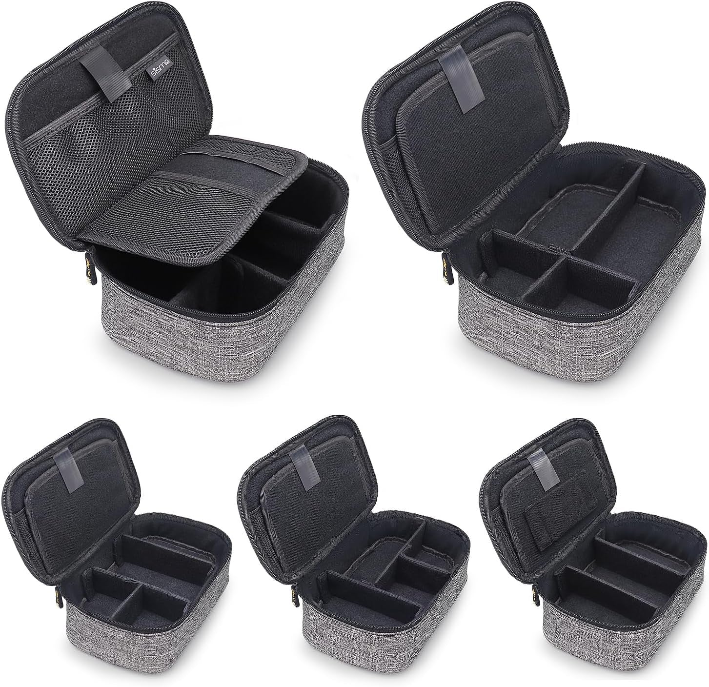 Electronics Cords Organizer Tech Accessories Storage Case Travel Small Carrying Bag for Charging Cables Adapter USB Plugs Power Cord Leads - Grey 1680D