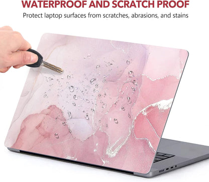 Laptop Skin Sticker Decal, 12 13 13.3 14 15 15.4 15.6 Inch Laptop Art Decal Protector Notebook Netbook PC 15.6" Universal Vinyl Cover, Nude Pink Marble