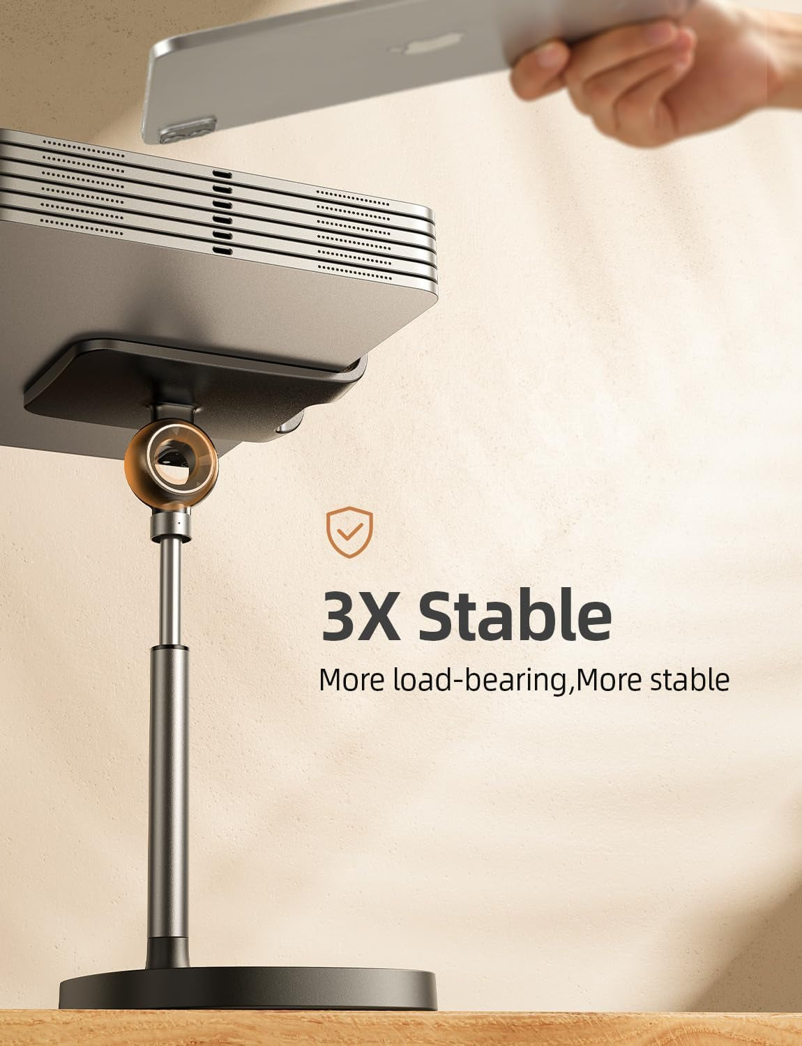 Cell Phone Stand Adjustable for Iphone Phone Holder for Desk, Office Desk Accessories PC Gaming Gifts for Her Kitchen Gadgets Clearance Essentials Fit Otterbox Case Switch Ipad Air Tablet 4-10In