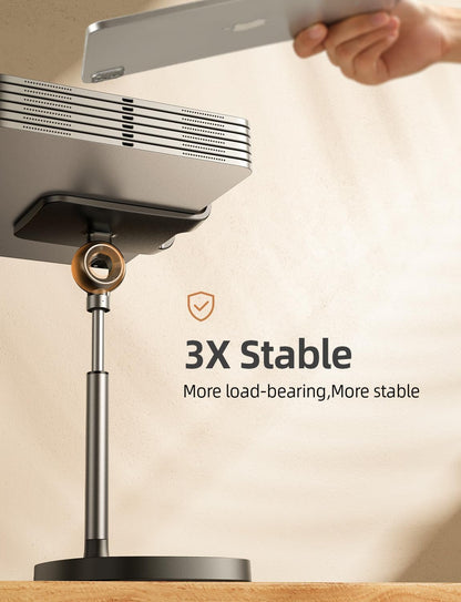 Cell Phone Stand Adjustable for Iphone Phone Holder for Desk, Office Desk Accessories PC Gaming Gifts for Her Kitchen Gadgets Clearance Essentials Fit Otterbox Case Switch Ipad Air Tablet 4-10In