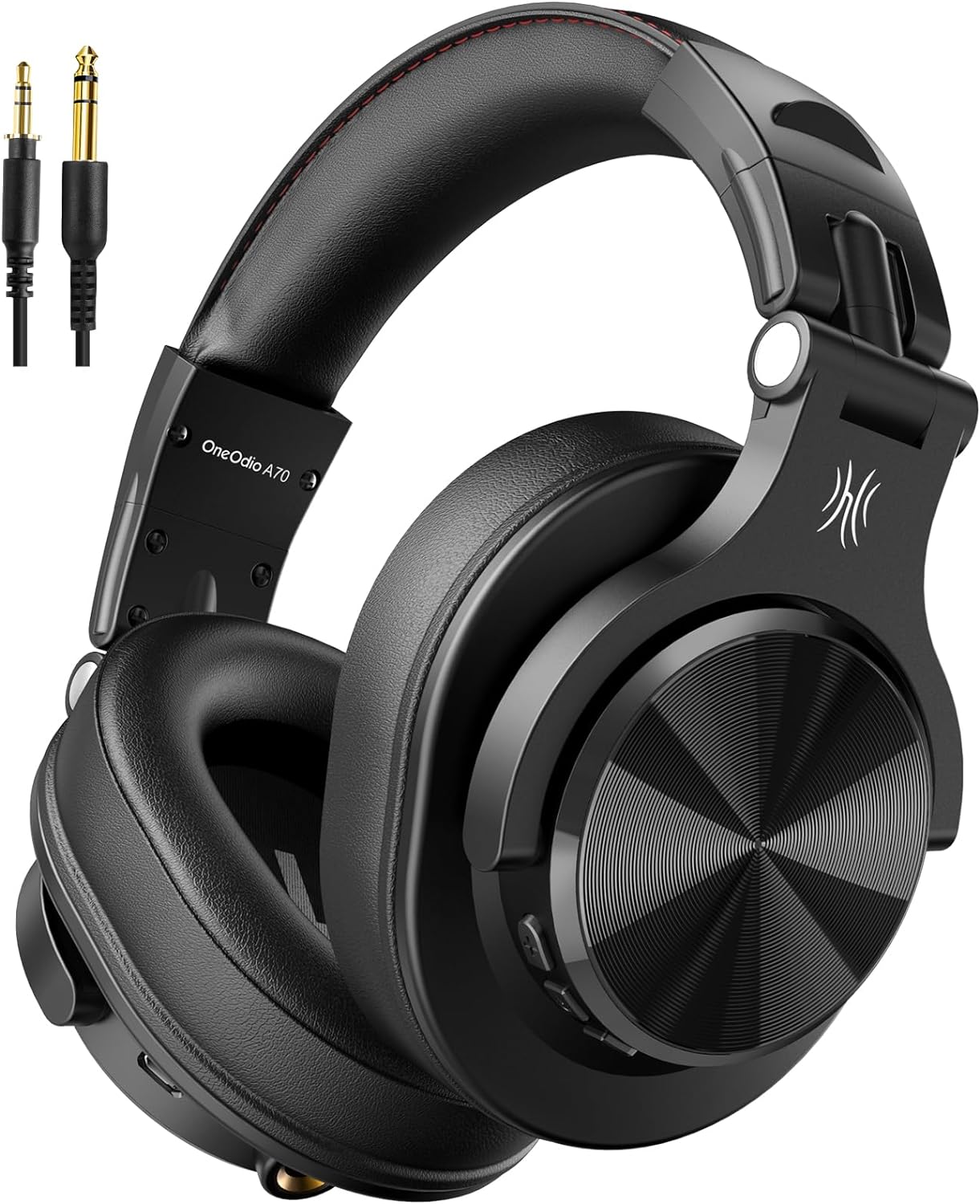 A70 Bluetooth over Ear Headphones, Wireless Headphones with 72H Playtime, Hi-Res, 3.5Mm/6.35Mm Wired Audio Jack for Studio Monitor & Mixing DJ Guitar AMP, Computer Laptop PC Tablet - Black