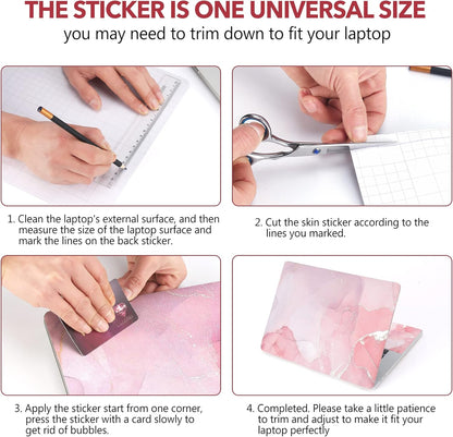 Laptop Skin Sticker Decal, 12 13 13.3 14 15 15.4 15.6 Inch Laptop Art Decal Protector Notebook Netbook PC 15.6" Universal Vinyl Cover, Nude Pink Marble