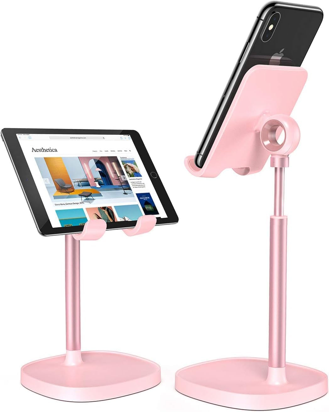 Cell Phone Stand Adjustable for Iphone Phone Holder for Desk, Office Desk Accessories PC Gaming Gifts for Her Kitchen Gadgets Clearance Essentials Fit Otterbox Case Switch Ipad Air Tablet 4-10In