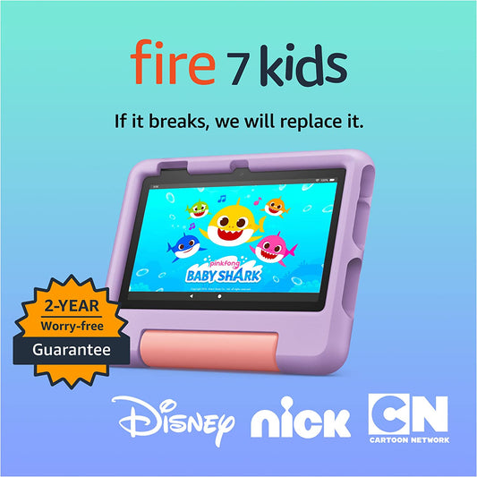 Fire 7 Kids Tablet (Newest Model) Ages 3-7. Top-Selling 7" Kids Tablet on . Includes Ad-Free and Exclusive Content, Easy Parental Controls, 10-Hr Battery, 16 GB, Purple