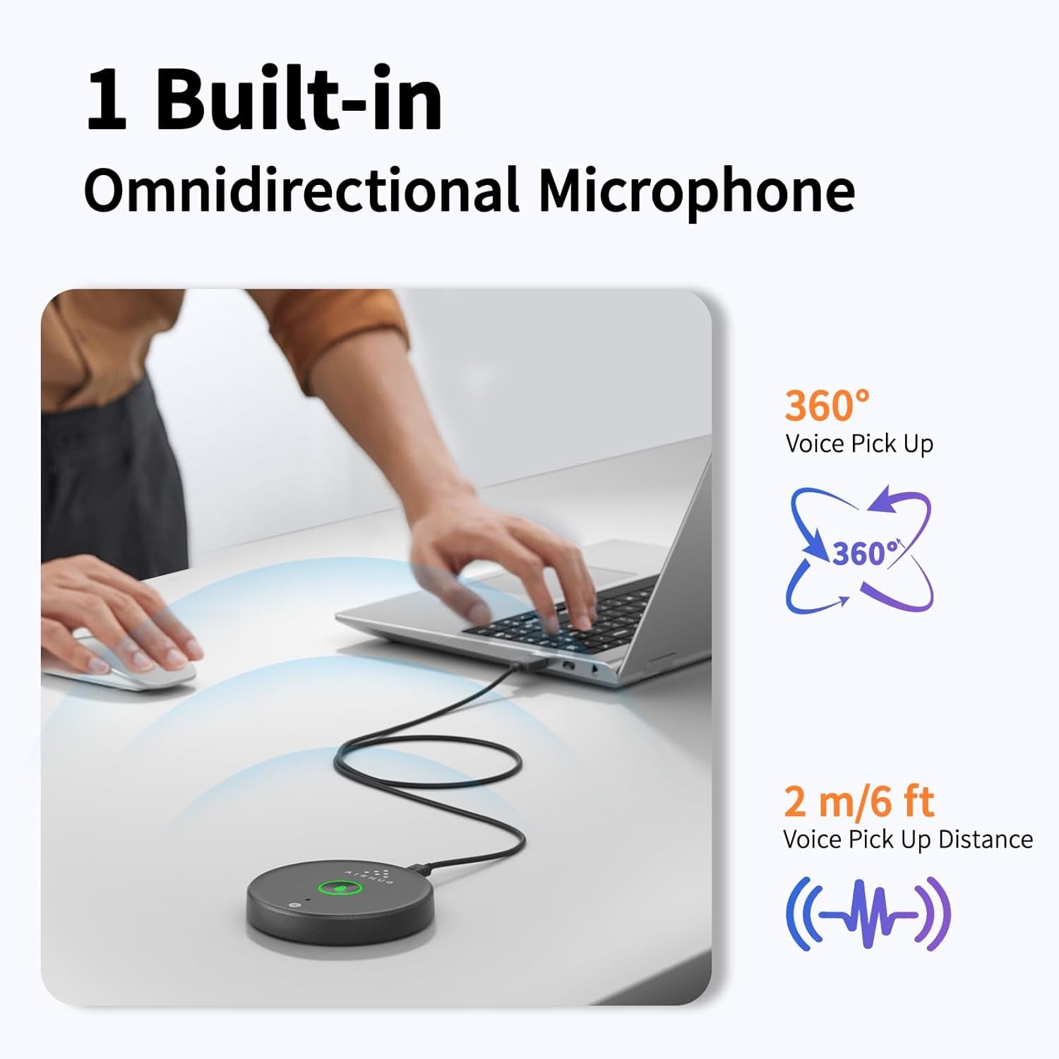 USB Microphone,Desktop Computer Mic, Mute Button with LED Indicator,Ai Noise Reduction,Plug & Play Omnidirectional Condenser PC Laptop Mics,For Online Calls/Class/Recording Video