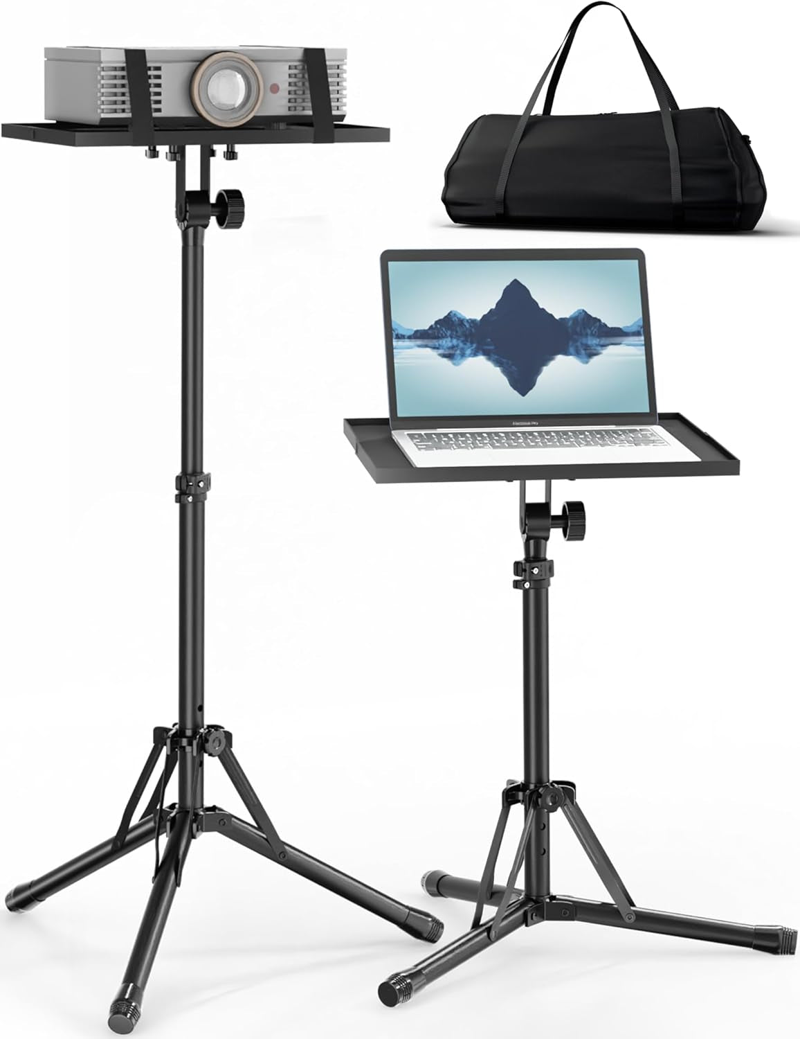 Projector Stand Tripod Adjustable from 26" to 38", Foldable Laptop Floor Stand with Lift Switch, Tripod for Projector with Carry Bag,Portable Podium Stand for Office, Home,Stage, Studio, Dj Racks