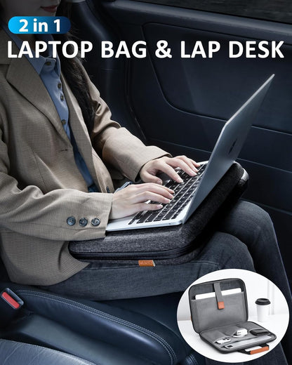 Laptop Case, Laptop Sleeve Bag 14 Inch, Water Resistant Computer Cases for Laptops, Multiple Lap Desk for Men Women, Compatible with Mackbook Air, Lenovo, HP, Dell, Asus Notebook (Dark Grey)