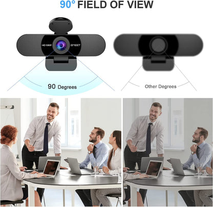 1080P Webcam with Microphone, C960 Web Camera, 2 Mics Streaming Webcam, 90°FOV Computer Camera, Plug and Play USB Web Cam for Online Calling/Conferencing, Zoom/Skype/Facetime/Youtube, Laptop/Pc