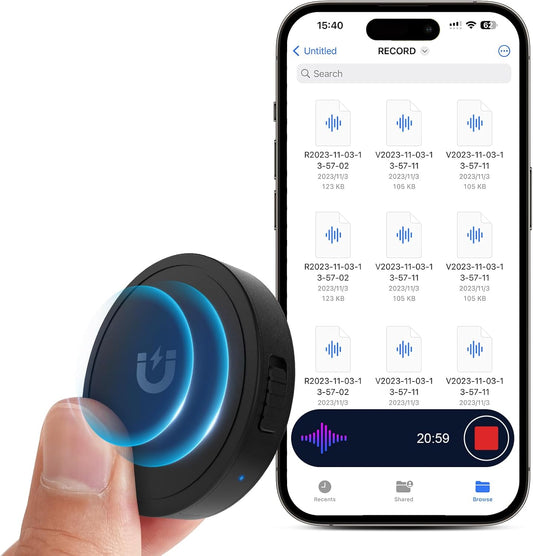 132G (9800 Hour) Voice Activated Recorder -  Voice Recorder with Ai-Intelligent Triple Noise Reduction, Portable Audio Recorder for Work, Lectures, Meetings【100H Continuous Recording Device】