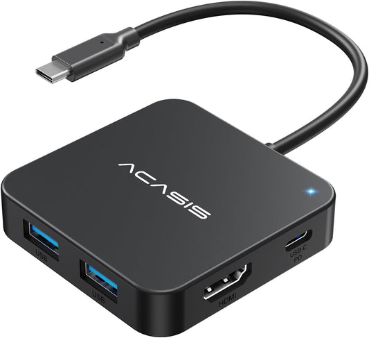 USB C Hub 10Gbps, Multiport Adapter with 4K 60Hz HDMI, 100W Power Delivery, 3 USB A3.2+1 USB-C 3.1 Data Port, USB C to HDMI Adapter for Macbook, Dell, Lenovo, Surface, Ipad PRO, Xps(Black)