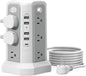Surge Protector Power Strip Tower with USB C Port(Pd18W),10Ft Extension Cord with 12 AC Outlets 5 USB Charging Ports,  Power Tower Surge Protection for Home Office Dormroom