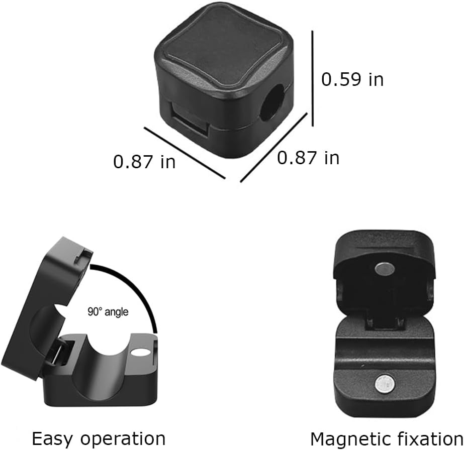 Cable Clips,Cord Organizer,Magnetic Cable Clips,Cord Holder for Charging Cords, Wire Management for Home Office Desk,Phone,Car,Wall,Desktop (Black+White, 6Pcs)