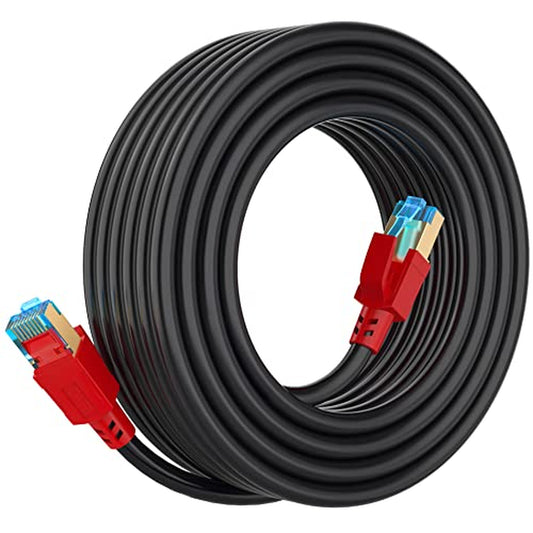 Cat 8 Ethernet Cable 50 Ft, 6Ft 10Ft 20Ft 30Ft 40Ft 75Ft 100Ft 150Ft Heavy Duty High Speed Internet Network Cable 26AWG 40Gbps 2000Mhz,Professional LAN Cable Shielded in Wall,Indoor&Outdoor