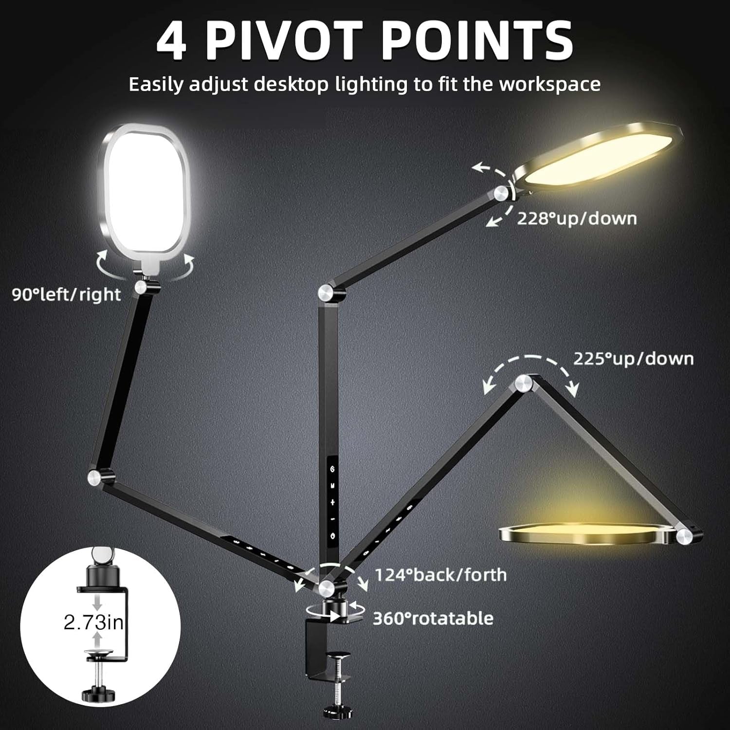 Video Conference Light for Computer, Dimmable Zoom Lighting for Video Calls, Meeting, Laptop & Webcam, 15W Ring Light with C- Clamp,Swing Arm, Remote, Memory & Timer CRI >95