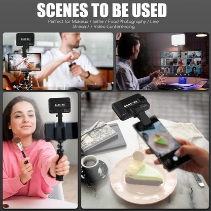 Selfie Light -  Usb-Rechargeable LED Phone Light - Portable Photo Light with 97+ CRI, up to 6500K Color Temperature for Selfie, Zoom Conference, Video, Makeup and Live Stream