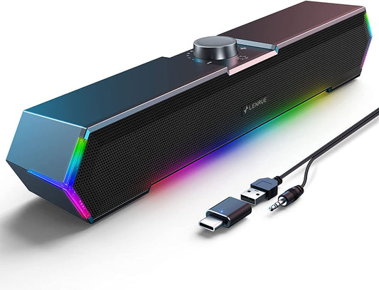 G11 Computer Speakers for Desktop, Touch Lights PC Speakers with Surge Clear Sound, USB C/USB Powered for Computer Desktop PC Laptop Monitor