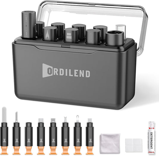 for Iphone Cleaning Kit for Charging Port Cleaner, Cleaner Kit for Airpod Multi-Tool Iphone Cleaner Repair Lightning Cable for Ipad Connector Airpod Speaker Compact Portable with Storage Case
