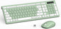 Wireless Keyboard and Mouse Combo, Full-Sized Wireless Keyboard and Adjustable DPI Mouse, 2.4Ghz USB Receiver, Silent Keyboard and Mouse for PC, Windows, MAC, Desktop, Laptop (Avocado Green)