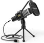 USB Microphone for PC, Cardioid Condenser Computer Mic with Tripod Stand, Pop Filter, Shock Mount for Gaming, Streaming, Podcasting, Youtube
