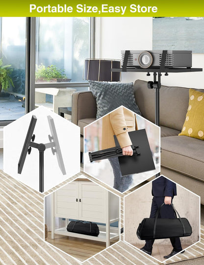 Projector Stand Tripod Adjustable from 26" to 38", Foldable Laptop Floor Stand with Lift Switch, Tripod for Projector with Carry Bag,Portable Podium Stand for Office, Home,Stage, Studio, Dj Racks