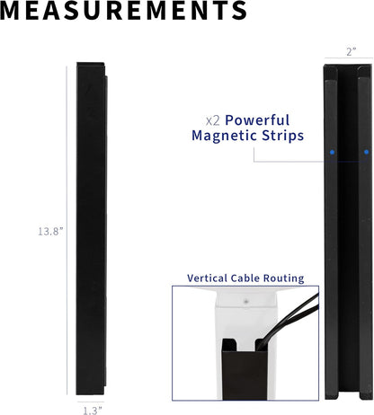 Steel Magnetic 14 Inch Cable Management Channel for under Desk Leg, No Drill Cord Organizer for Home Office, Black, DESK-AC01-1MB