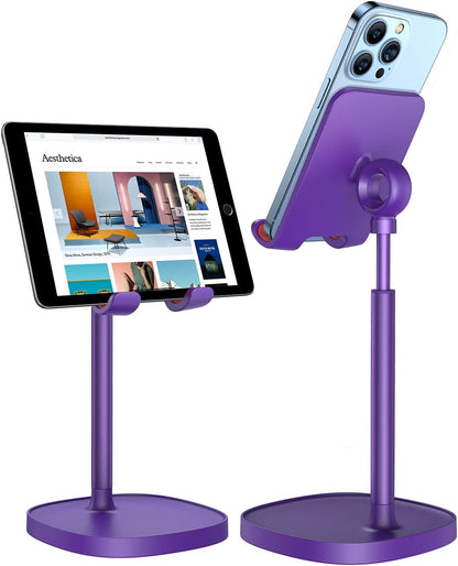 Cell Phone Stand Adjustable for Iphone Phone Holder for Desk, Office Desk Accessories PC Gaming Gifts for Her Kitchen Gadgets Clearance Essentials Fit Otterbox Case Switch Ipad Air Tablet 4-10In