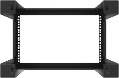 6U Wall Mount Open Frame Rack-19 Inch Server Equipment Rack- Adjustable Depth 13-18 Inches 2 Post Open Frame Cabinet- Black (6U13-18Ind)