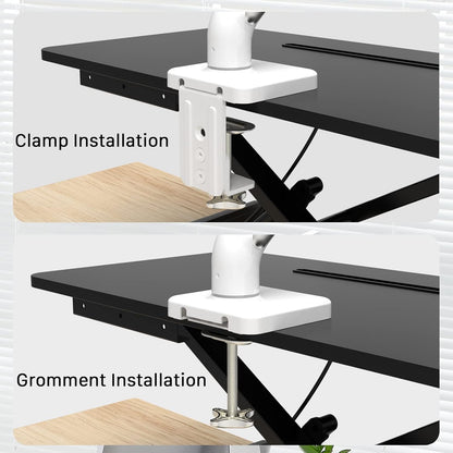 Standing Desk Converter, 32" Wide Height Adjustable Sit Stand up Desk Riser with Keyboard Tray, Desktop Workstation Riser for Home Office Computer Laptop, Particle Board, Black