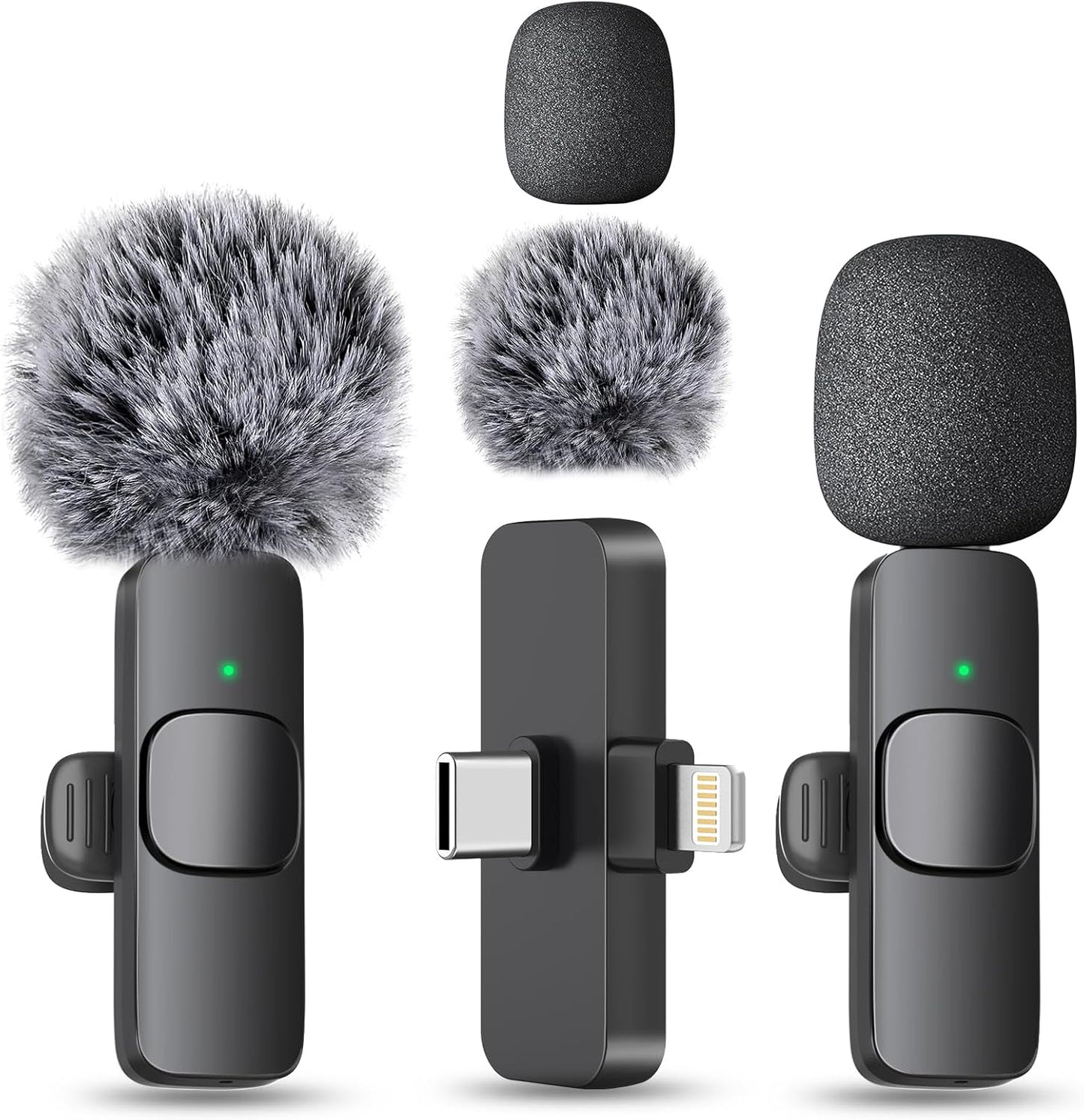 Professional Wireless Lavalier Lapel Microphone for Iphone, Ipad - Cordless Omnidirectional Condenser Recording Mic for Interview Video Podcast Vlog Youtube